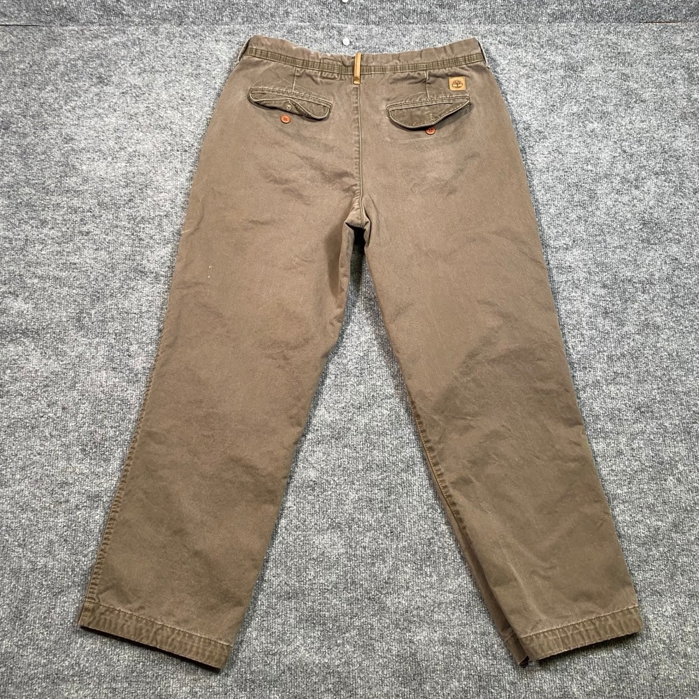 Timberland Mens Brown Cotton Chino Pants Straight Leg 34x30 (Actual 32x28)